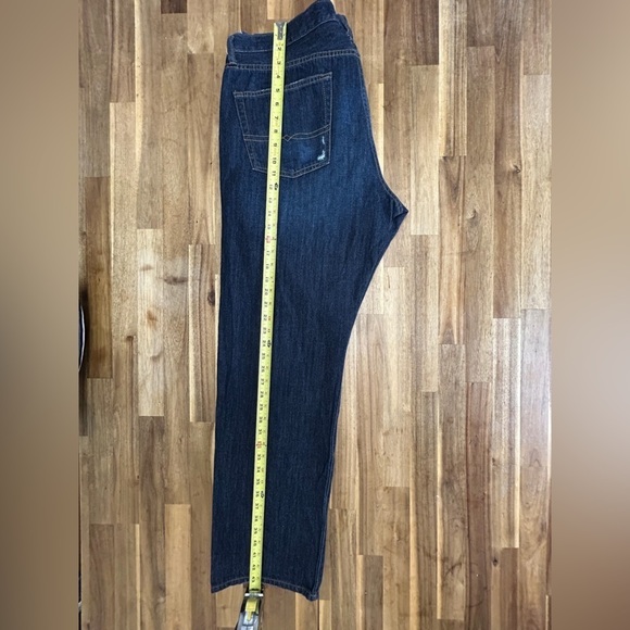 Lucky Brand Premium Denim 363 Straight Leg Deep Blue Distressed Jeans 38 x 32 - Picture 8 of 11